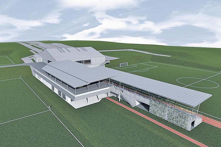 Modell des geplanten Freizeit- und Sportzentrums in Vorau.